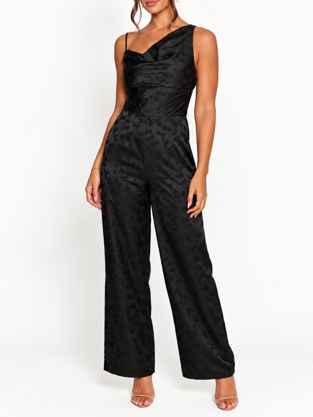 Petal & Pup Black Satin Jumpsuit